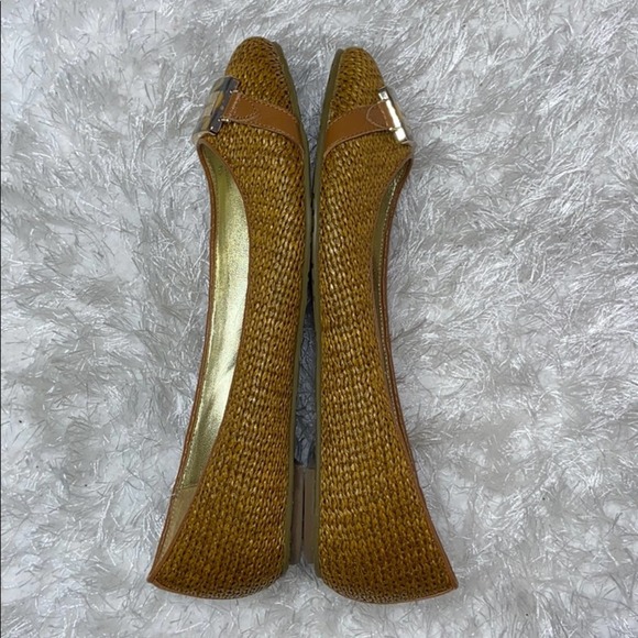 Elaine Turner Wicker Ballet Flats Light Brown 10 - Picture 3 of 7